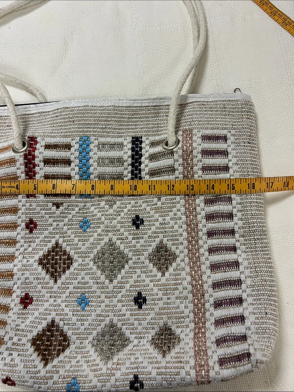 Woven Multi-Accent Tote Bag - Neutral